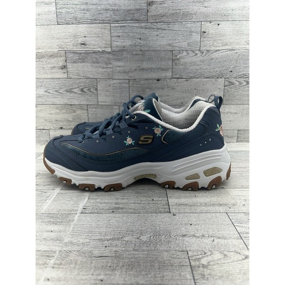 Skechers D'Lites 13084 Blue Casual Sneaker Shoes Women Size 9 - Picture 4 of 13